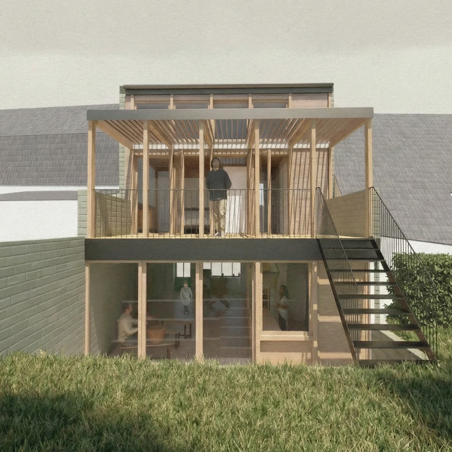 Élévation habitée — structure bois